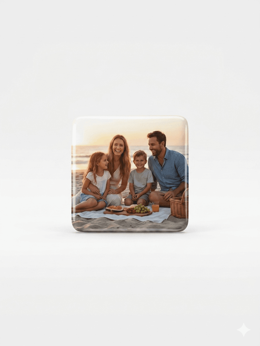 Single square photo magnet as a gift